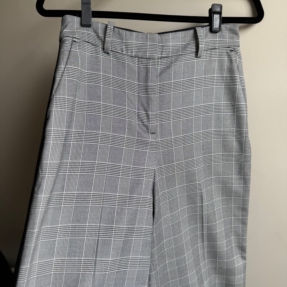Boden Smart Wide Leg Pants Women's 4R Black Houndstooth Career Work Flare - Picture 4 of 12